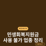민생회복지원금 사용 불가 업종 정리