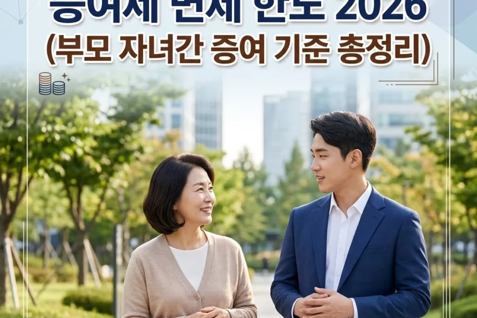 증여세 면제 한도 2026 (부모 자녀간 증여 기준 총정리)